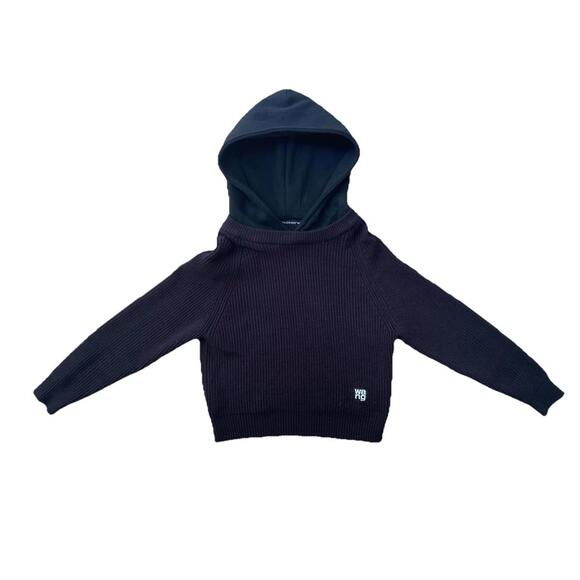 Alexander Wang Utility Bi Layered Style Hoodie Sweater Pullover Black Small - Picture 1 of 6